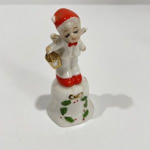 VINTAGE PORCELAIN CHRISTMAS ELF ANGEL BELL TAIWAN